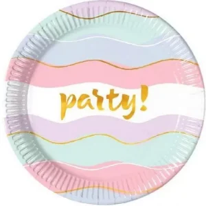 Pratos Metalizados Party 23cm 8un