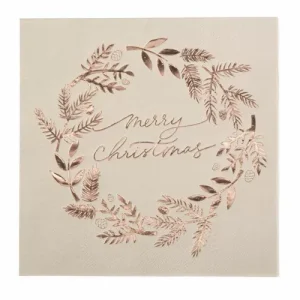 Guardanapos Natal Merry Christmas Rose Gold