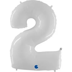 Balão Foil 40″/102cm Branco Nº 2