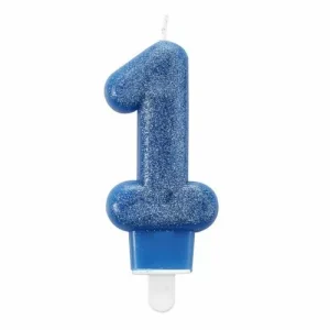 Vela nº1 Glitter Azul