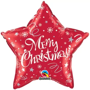 Balão Estrela Vermelha Merry Christmas