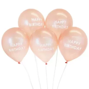 Balões Látex Rose Gold Happy Birthday