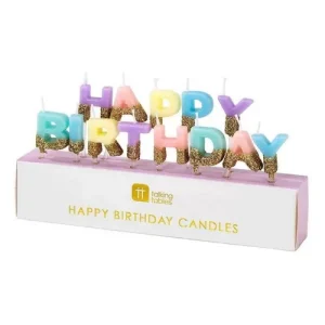 Velas Happy Birthday Cores Pastel