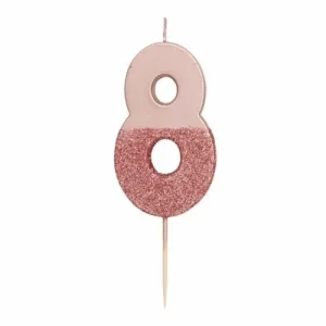 Vela Rose Gold c/ Glitter nº 8