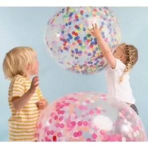 Balão Latex 1m/36″ Transparente c/confettis