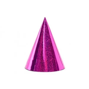 Chapéus Holográfico Rosa Fushia 6 Unidades