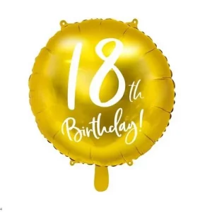Balão Foil 18th Birthday Dourado 18″