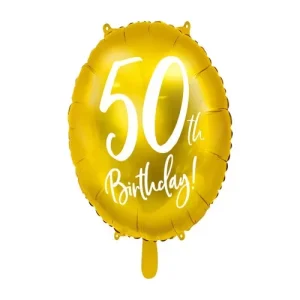 Balão Foil 50th Birthday Dourado 18″