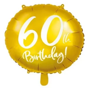 Balão Foil 60th Birthday Dourado 18″