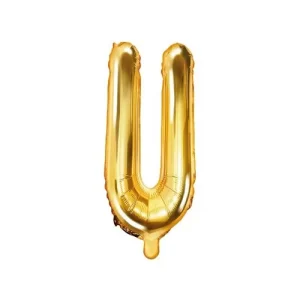 Balão Letra U Dourado 35CM