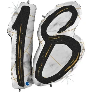 Balão Foil Preto Mármore 18 38″/97cm