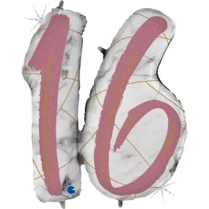 Balão Foil Rosa Mármore 16 36″/91cm
