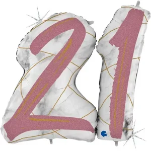 Balão Foil Rosa Mármore 21 43″/109cm