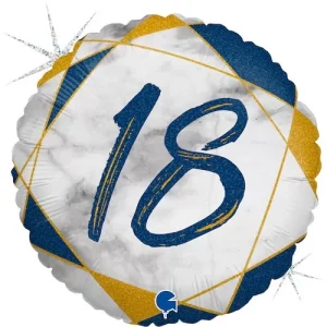 Balão Foil 18″/46cm Azul Mármore 18