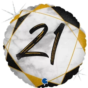 Balão Foil 18″/46cm Preto Mármore 21