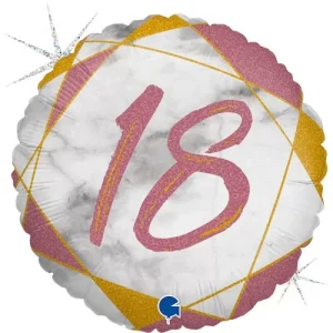 Balão Foil 18″/46cm Rosa Mármore 18