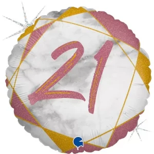 Balão Foil 18″/46cm Rosa Mármore 21