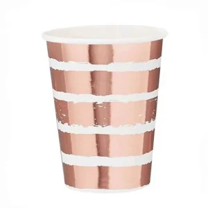 Copos Rose Gold Riscas 10 Unidades