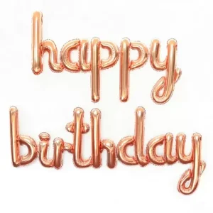Balão Happy Birthday Rose Gold