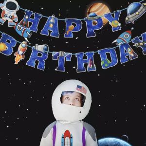 Faixa Happy Birthday Astronauta  Espaço