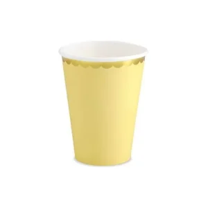 Copos Amarelo c/ Dourado 6uni