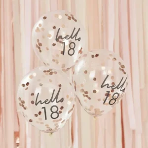 Balões Látex C/ Confettis Hello 18