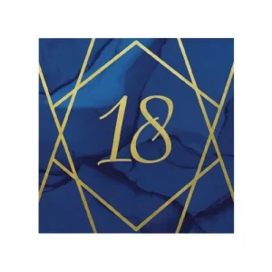 Guardanapos Azul Escuro e Dourado 18 Anos