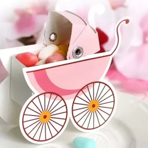 Carrinhos Bebé decorativos rosa 10un