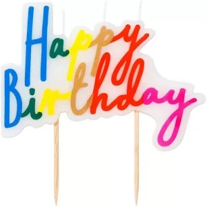 Vela Cores Arco-Íris Happy Birthday