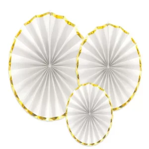 Rosetas Decorativas Branco Com Dourado