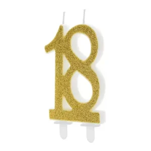 Vela 18 Dourada c/glitter