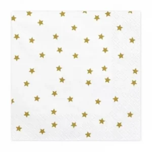 Guardanapos Estrelas Douradas 20un 33*33