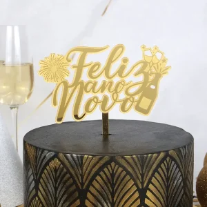 Topo de bolo Feliz Ano Novo