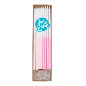Velas Altas Rosa Glitter