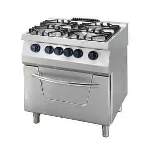 Heavy Duty Fogão – 4 Queimadores – Unidade Dupla – 70 cm de Profundidade – 36kW – Gás incl Forno Elétrico