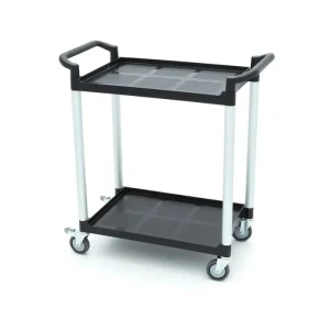 Carrinho de Serviço – 2 Prateleiras de Plástico – 86,5 x 42,5 cm