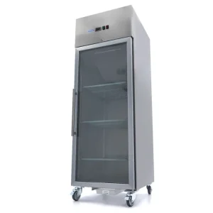 Congelador – 600 l – 3 Prateleiras Ajustáveis (GN 2/1) – Aço Inoxidável – com Porta de Vidro
