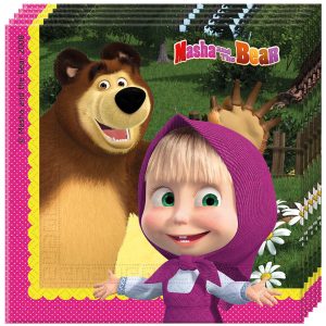 Guardanapos de Masha e o Urso 33×33 cm – 20Unid.