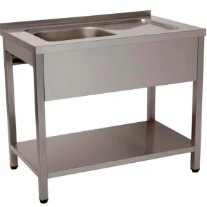 BANCADA LAVAGEM 1 CUB 1400X600X850 INOX DESMONTADA