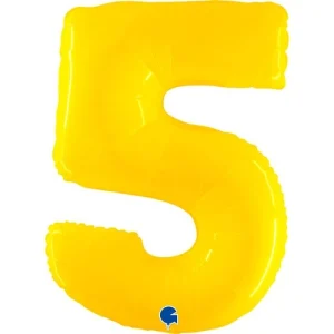 Balão Foil Supershape Amarelo Nº5 40″/100CM