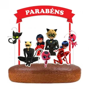 Topo de Bolo Ladybug